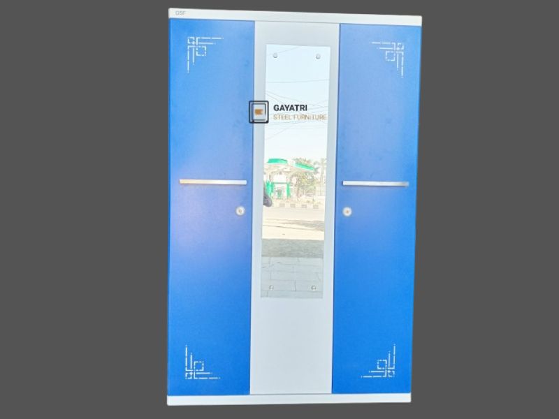 Steel wardrobe with wood finish